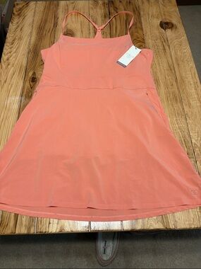 Peach Pink Athletic Tank Dress with Built-in Shorts